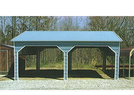 Horizontal Roof Side Entry Carports